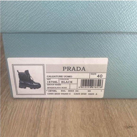 Men’s Prada Monolith Brushed Leather & Re-Nylon Boots with Pouch - Picture 7 of 8